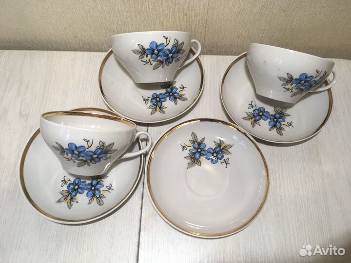 Сервиз чайный Дулево цветы винтаж СССР