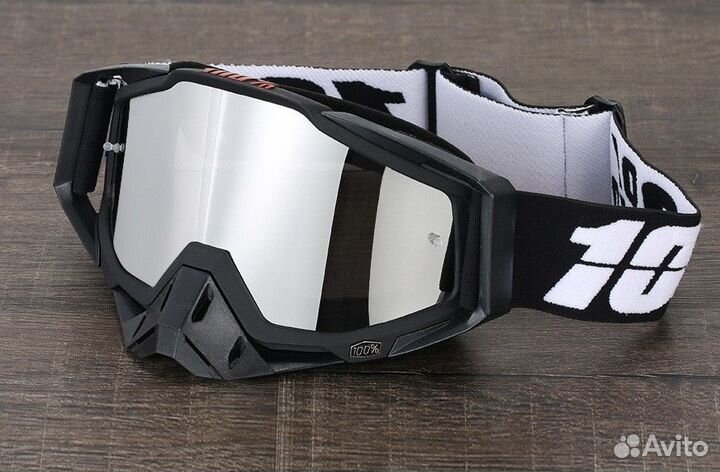 Очки кроссовые 100 racecraft stealth black clear l