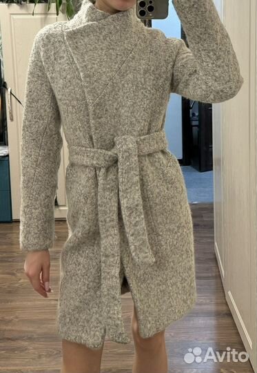 Пальто серое размер 38, xs