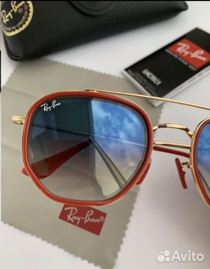 Очки ray ban hexagonal ferrari голубые