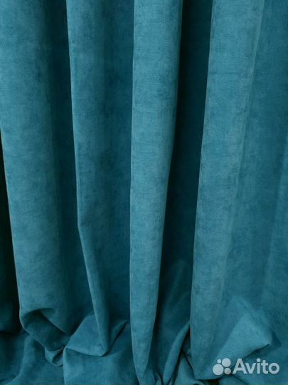 Шторы канвас бирюзовые новые комплект