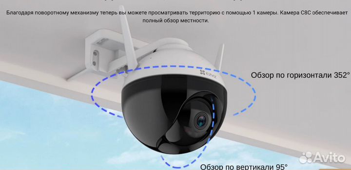 Видеокамера IP Wi-Fi ezviz C8C 1080P 4mm