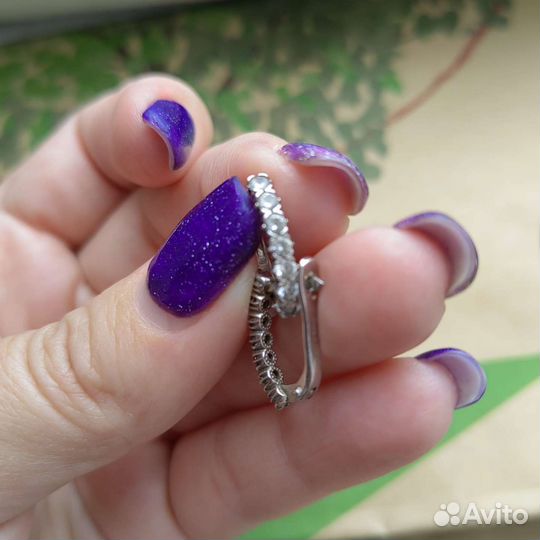 Серьги серебро с фианитами