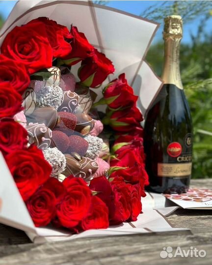 Букет из клубники в шоколаде к 1 сентября