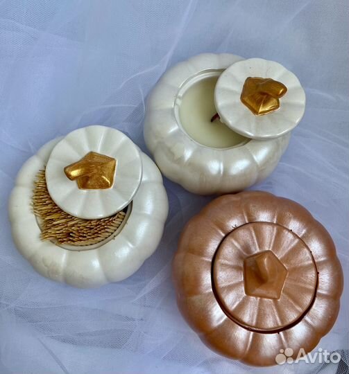 Свечи, декор, гипс, мох