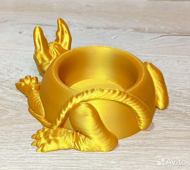 Миска для кошек Сфинкс 3D (золотой)