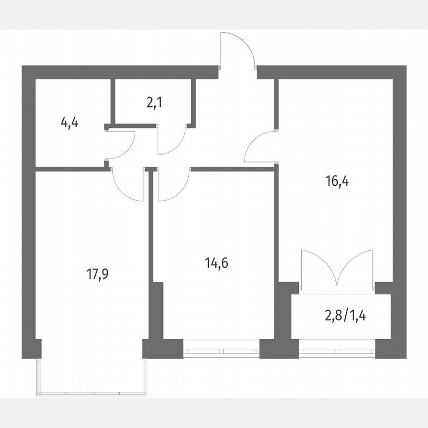 2-к. квартира, 64,1 м², 12/13 эт.