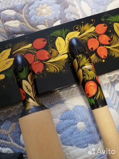 Винтажный подарочный набор для кухни хохлома, 80е