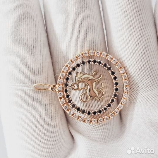 Подвеска с синтетическим камнем Золото