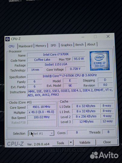 Комплект 9700k + z390 + озу + Кулер