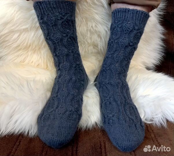 Носки мужские 43 размера шерстяные ручной вязки