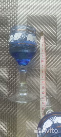 Рюмки цветное стекло СССР салатник