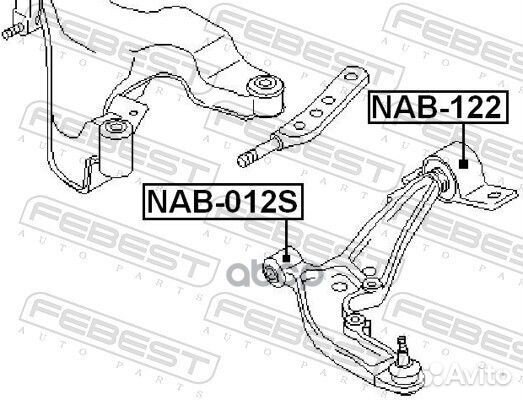 Сайлентблок рычага nissan serena 99-04 пер.подв