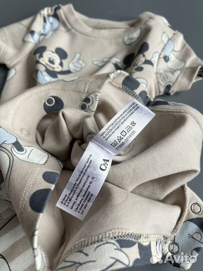 Песочники C&A (56/62, 86/92) Микки