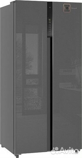 Холодильник weissgauff wsbs 500 Inverter NoFrost Bru Steel Glass