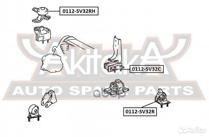 Подушка двигателя зад лев 0112SV32C asva