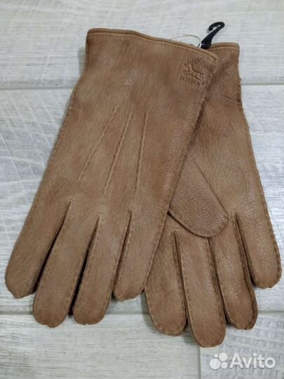 Мужские кожаные перчатки олень Бледно-Рыжоватые