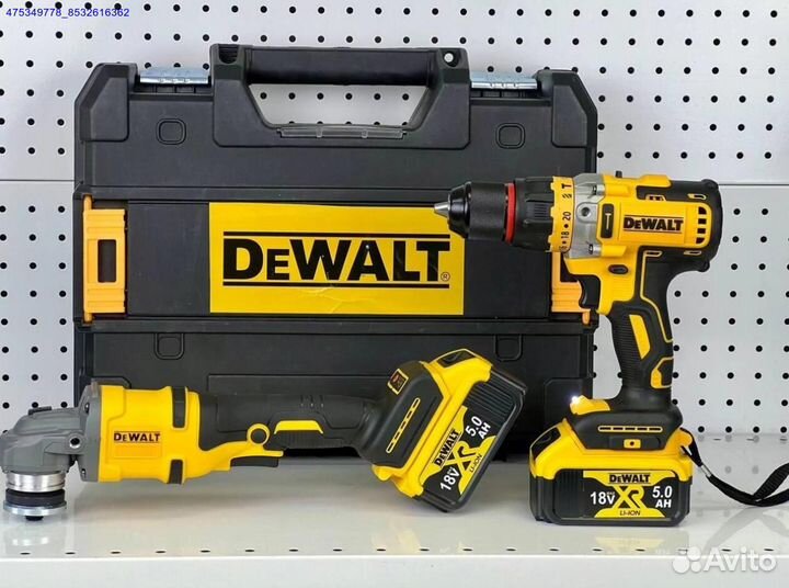 Набор dewalt 2В1 ушм+Шуруповерт с двумя АКБ новый