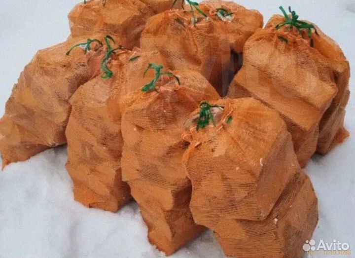 Дрова берёзовые сухие в сетках