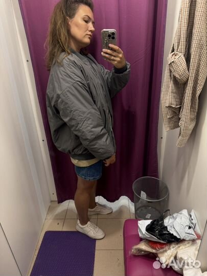 Бомбер унисекс утепленный оверсайз