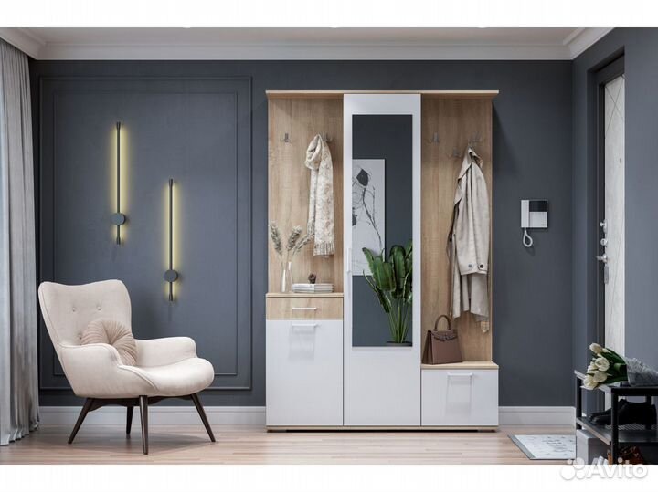 Прихожая пр-1 Дуб Сонома/Белый