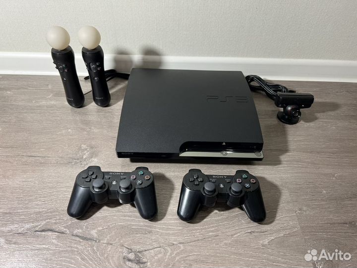 Playstation 3 Slim 320гб 2 геймпада+23 Игры+3диска