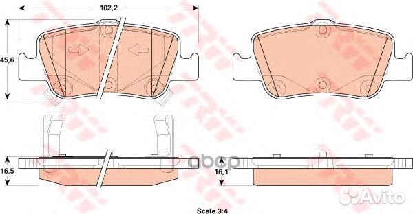 Колодки задние Toyota auris, corolla (E18) GDB3