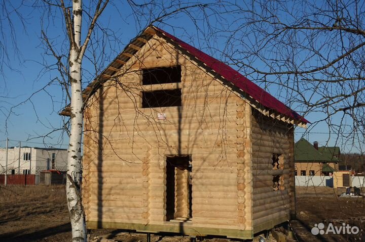 Сруб Дома Полтора этажа с крышей