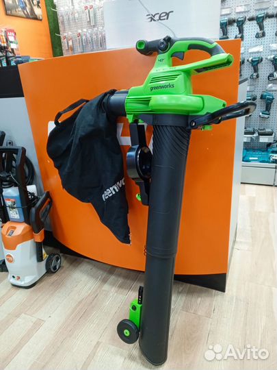 Воздуходув–садовый пылесос greenworks GD40bvii