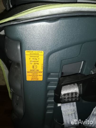 Автокресло детское 9 до 36 кг britax Evolva 123