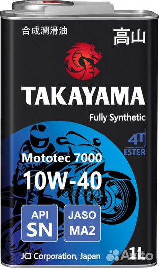 Масло takayama 4T 10W40 mototec 7000 SN MA-2