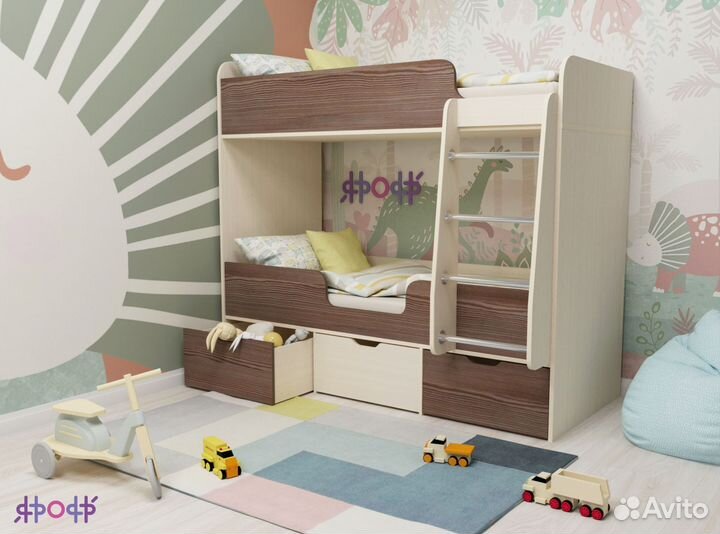 Двухъярусная детская кровать Двойняшка.Любые цвета