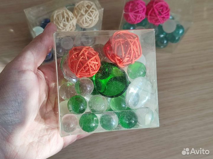 Шарики стеклянные марблс, шарики из ротанга