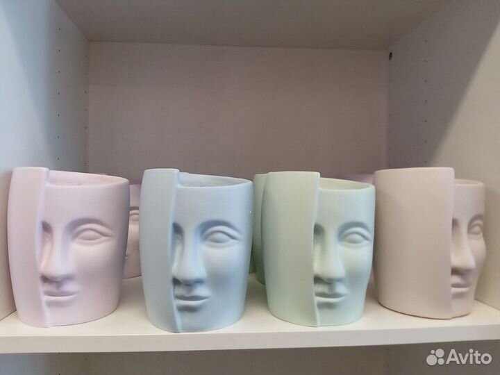 Кашпо гипсовое Полулицо