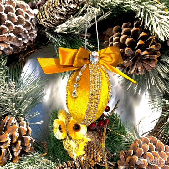 Новогодние шары ручной работы, набор 6 шт