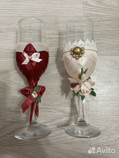 Бокалы свадебные, кружки, тарелки, салфетницы