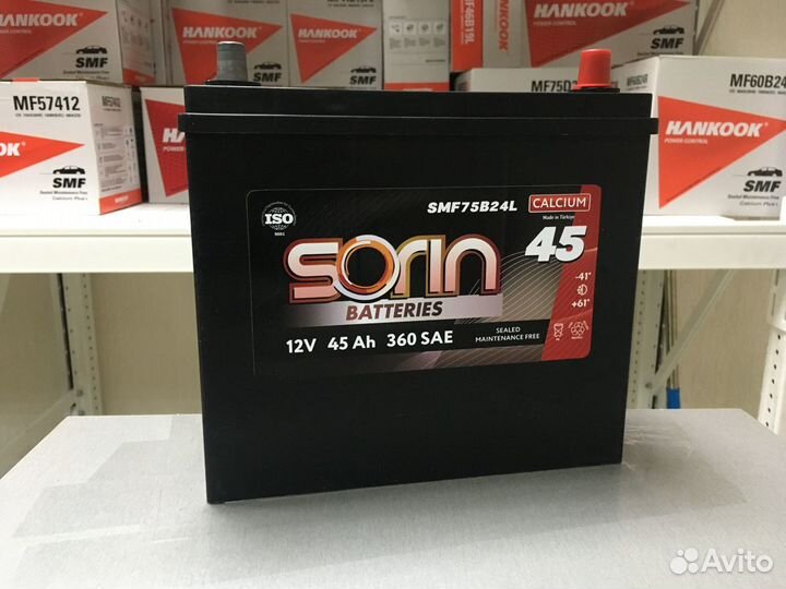 Аккумулятор Sorin (Сорин) 45Ah 360A обратная пол