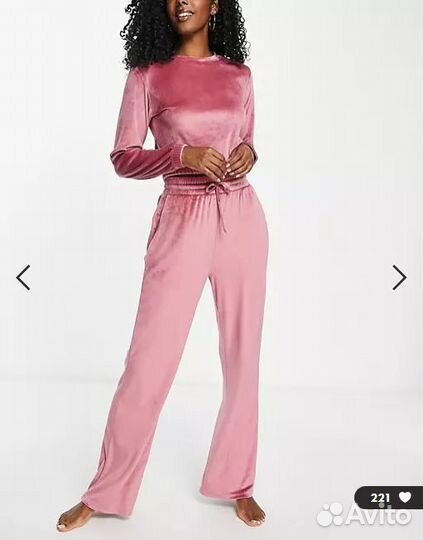 ASOS Розовый велюровый комплект одежды для дома