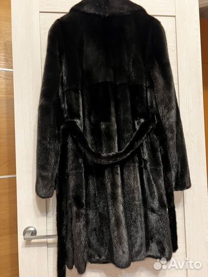 Черная норковая шуба 44 размер
