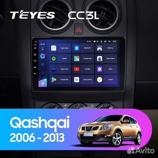 Автомагнитола Nissan Qashqai J10 Teyes CC3L 4/64гб