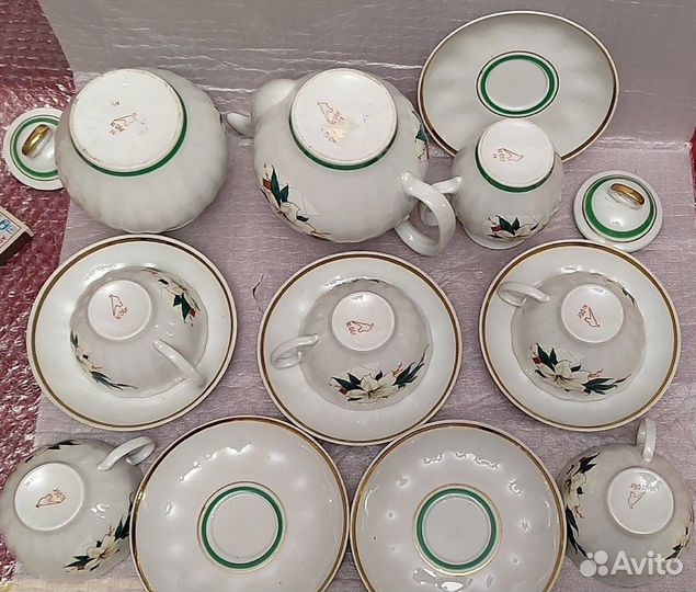 Чайный сервиз белая лилия Белый лебедь Дулево