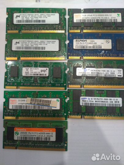 Оперативная память ddr3,ddr2 по 1гб