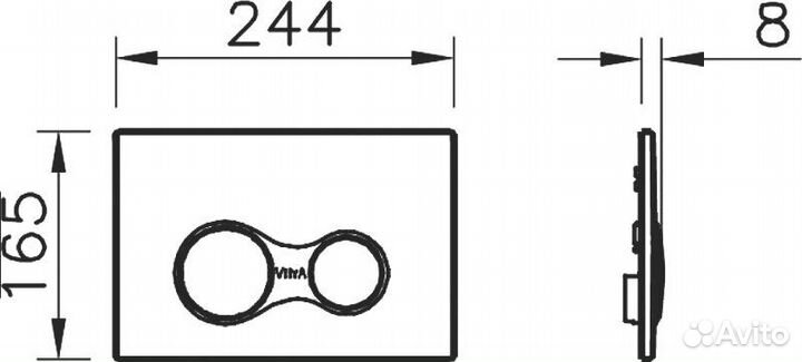 Кнопка смыва VitrA Sirius 740-0486 матовый хром