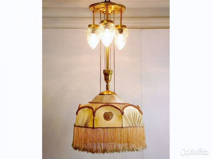 Люстра абажур 1960г лампа старинная раздвижная