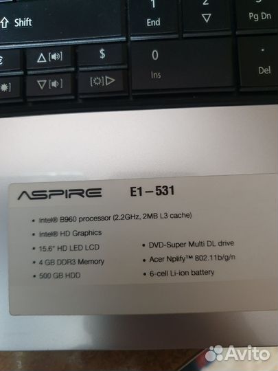 Ноутбук Acer e1-531 + SSD быстрый