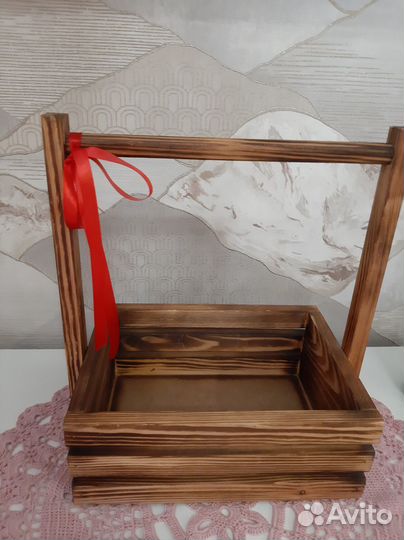 Ящик деревянный подарочный, для цветов, флористика