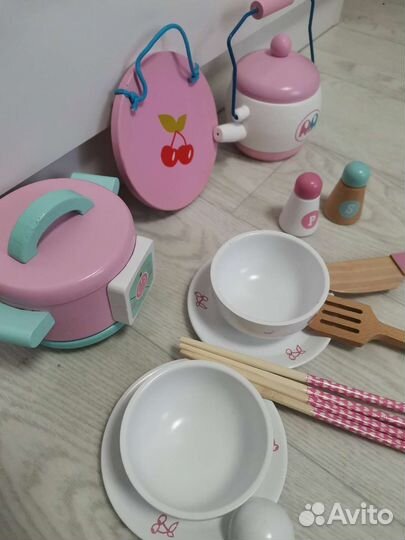 Набор деревянной посуды детский новый
