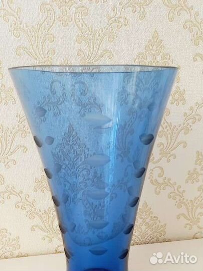 Ваза для цветов цветное стекло СССР