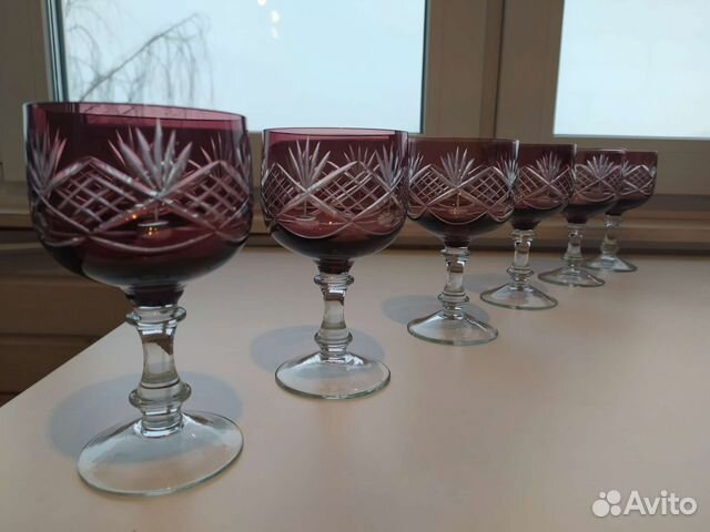 Фужеры Бокалы цветной хрусталь СССР