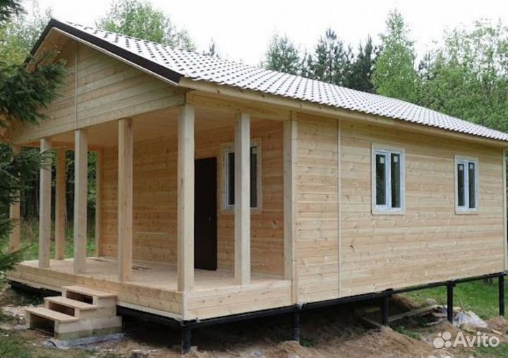 Каркасный дачный дом 6х6